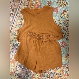 Free People Rust Sleeveless Top and Shorts Set
